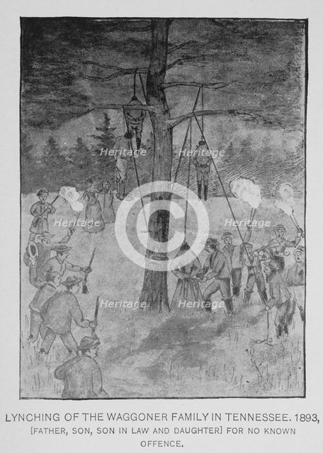 Lynching of the Waggoner family in Tennessee. 1893, (1897). Creator: Unknown.