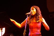Lynieve Austin, jazz singer, Braithwaite Hall, Croydon, Surrey. Artist: Brian O'Connor