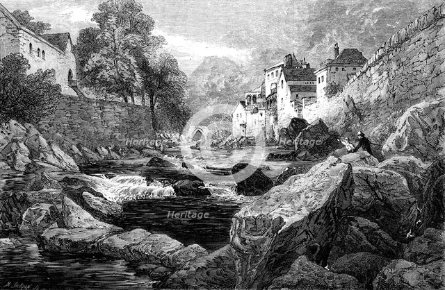 "Lynmouth, North Devon" - painted by J. Holland, 1856.  Creator: Mason Jackson.