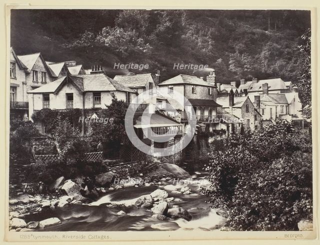 Lynmouth, Riverside Cottages, 1860/94. Creator: Francis Bedford.