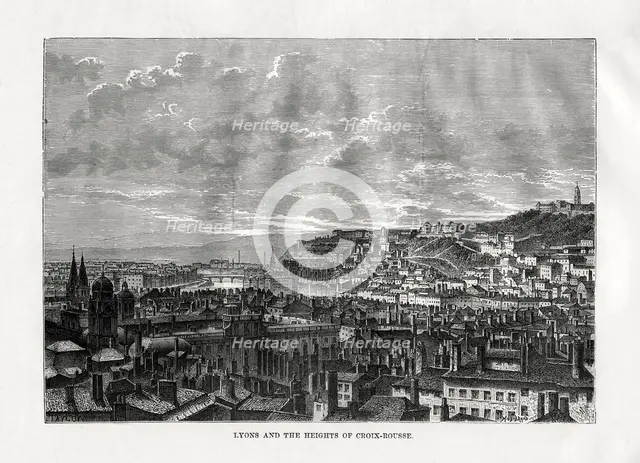 Lyon and the heights of Croix-Rousse, France, 1879. Artist: Hildibrand