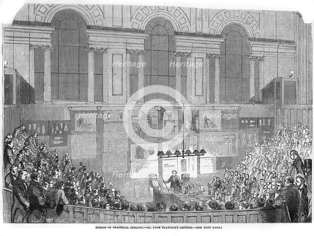 Lyon Playfair, Scottish chemist and politician, lecturing, 1852. Creator: Anon.