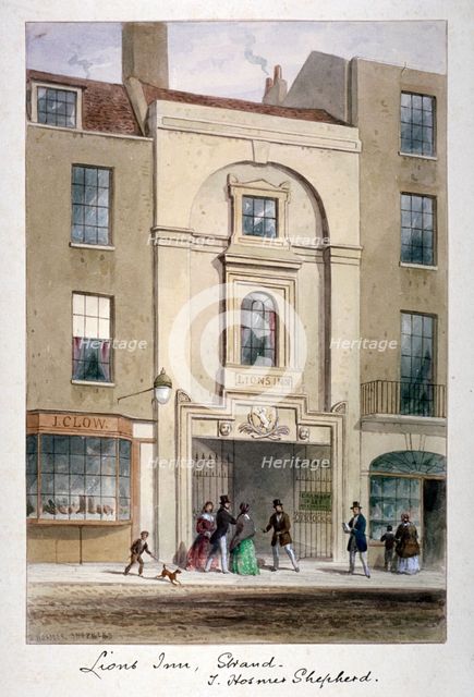 Lyon's Inn, Strand, Westminster, London, c1850. Artist: Thomas Hosmer Shepherd