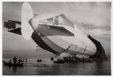 LZ 6 entering a floating hanger, Halle, Germany, c1909-1910 (1933)
