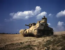 M-3 tanks in action, Ft. Knox, Ky., 1942. Creator: Alfred T Palmer