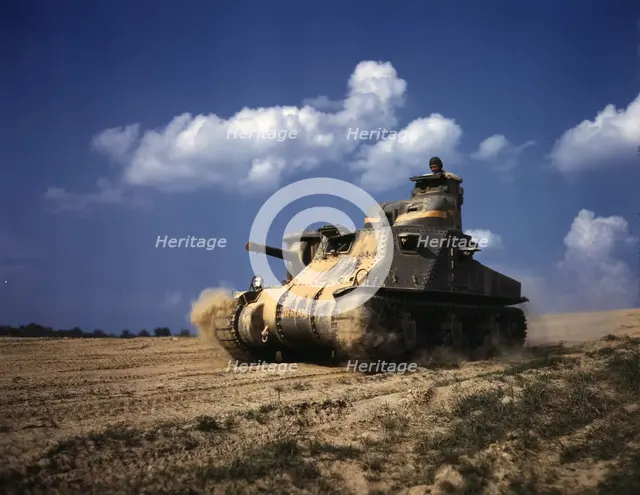 M-3 tanks in action, Ft. Knox, Ky., 1942. Creator: Alfred T Palmer.