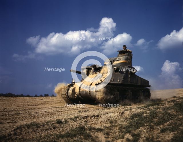 M-3 tanks in action, Ft. Knox, Ky., 1942. Creator: Alfred T Palmer.
