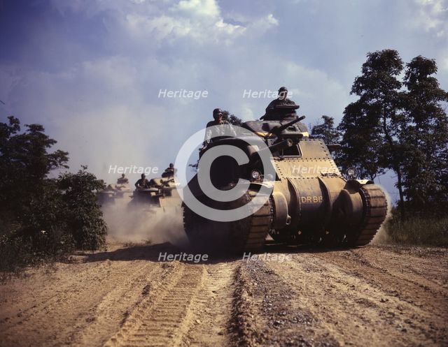 M-3 tanks in action, Ft. Knox, Ky., 1942. Creator: Alfred T Palmer.