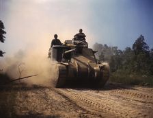 M-3 tanks in action, Ft. Knox, Ky., 1942. Creator: Alfred T Palmer