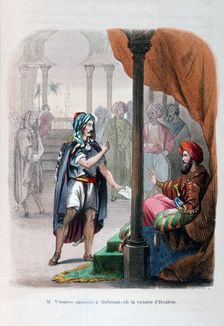 M Vaissière announces the victory of Ibrahim Pasha to Mehmet Ali 1818, (1847). Artist: Jean Adolphe Beauce