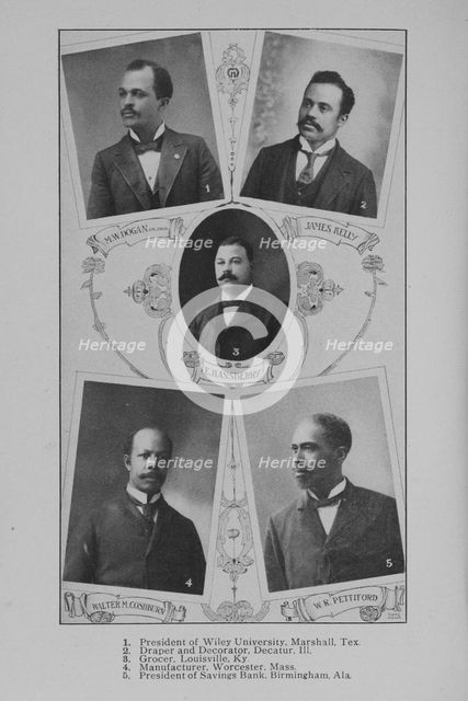 M.W. Dogan ; James Kelly ; E. Hansberry ; Walter M. Coshburn ; W.R. Pettiford, 1902. Creator: Unknown.