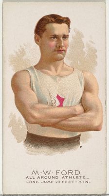 M.W. Ford, All Around Athlete, from World's Champions, Series 2 (N29) for Allen & Ginter C..., 1888. Creator: Allen & Ginter