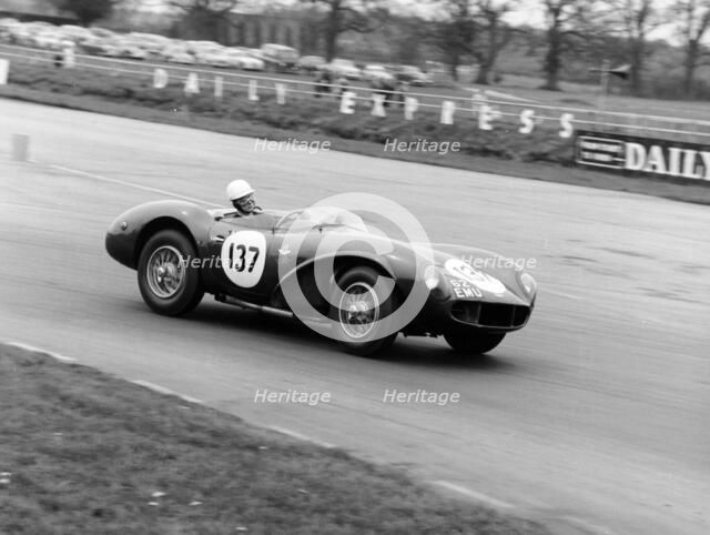 M Ward racing a 1955 Aston Martin DB3S, Silverstone, 1962. Artist: Unknown