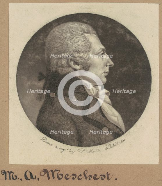 M. A. Meschert, 1800. Creator: Charles Balthazar Julien Févret de Saint-Mémin.