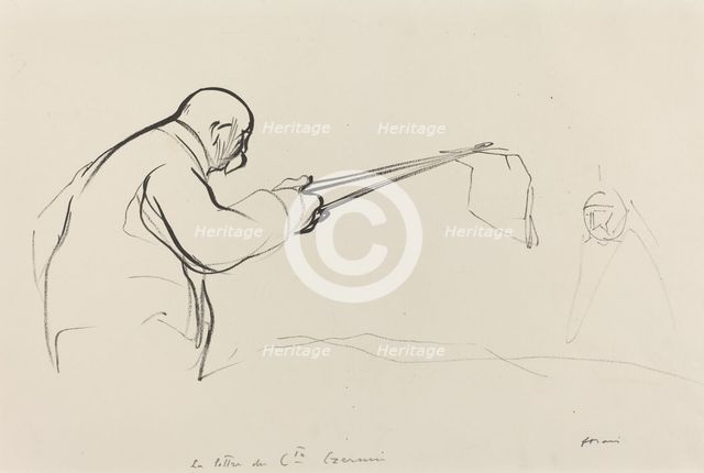 M. Clemenceau. La lettre du Cte Czernin, c. 1914/1919. Creator: Jean Louis Forain.