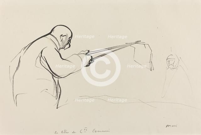 M. Clemenceau. La lettre du Cte Czernin, c. 1914/1919. Creator: Jean Louis Forain.