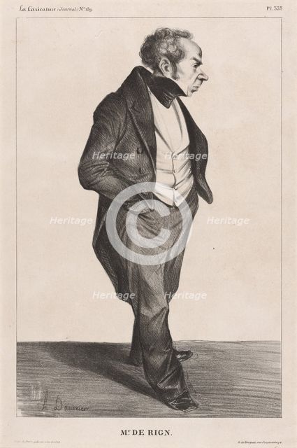 M. de Rigny, 1833. Creator: Honore Daumier.