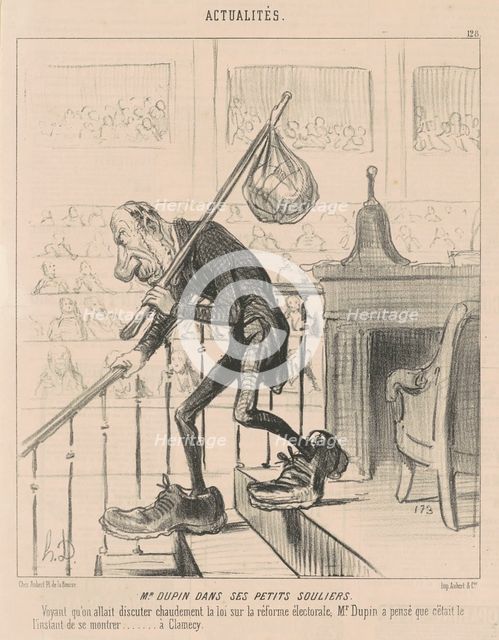 M. Dupin dans ses petits souliers, 19th century. Creator: Honore Daumier.
