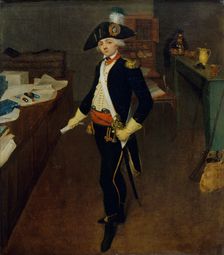 M. Estellé, marchand de galons rue Saint-Honoré, en uniforme de capitaine des chasseurs..., 1790. Creator: Jean-Marie Hooghstoel