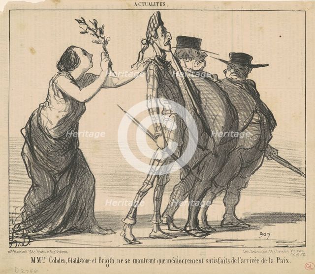 M Mrs. Cobden, Glaldstone et Brigth ..., 19th century.  Creator: Honore Daumier.