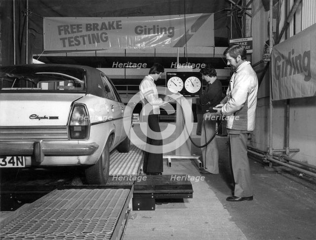 M.O.T. test 1979. Creator: Unknown.