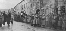 M. Poincare a Verdun; le President de la Republique, entoure des generaux Guyot de Salins..., 1916. Creator: Unknown
