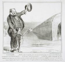 M. Prudhomme - Mon fils, salute ce monument..., 1855. Creator: Honore Daumier