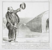M. Prudhomme - Mon fils, salute ce monument..., 1855. Creator: Honore Daumier