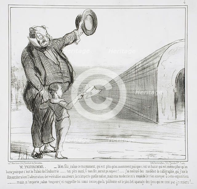 M. Prudhomme - Mon fils, salute ce monument..., 1855. Creator: Honore Daumier.