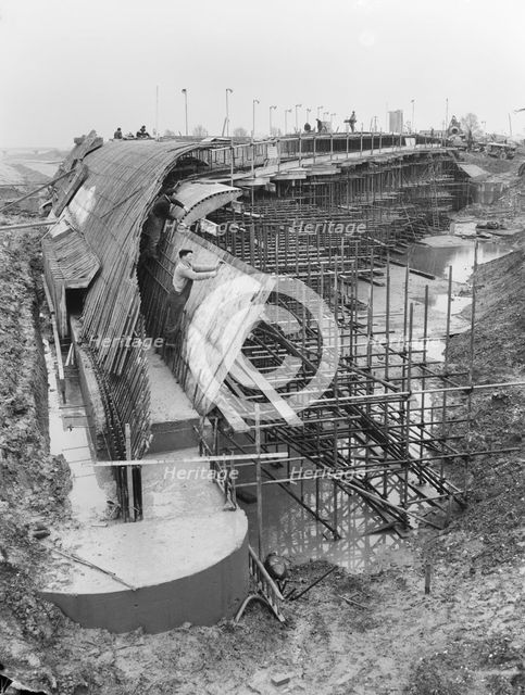 M1 Motorway, Structure 63, Forest Road, Hanslope, Milton Keynes, 24/03/1959. Creator: John Laing plc.