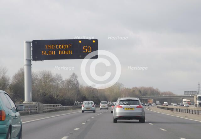 M27 Motorway Matrix overhead warning sign