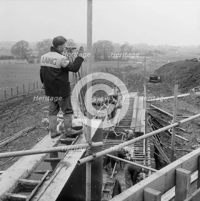 M6 Motorway, Acton Trussell and Bednall, South Staffordshire, Staffordshire, 06/03/1961. Creator: John Laing plc.