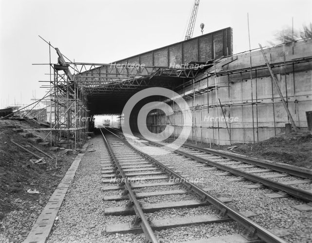 M6 Motorway, Acton Trussell and Bednall, South Staffordshire, Staffordshire, 13/04/1961. Creator: John Laing plc.