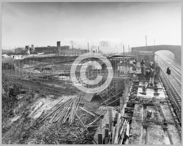 M6 Motorway, Acton Trussell and Bednall, South Staffordshire, Staffordshire, 12/1960. Creator: John Laing plc.