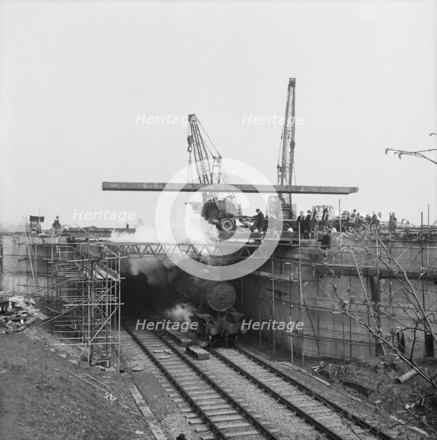 M6 Motorway, Acton Trussell and Bednall, South Staffordshire, Staffordshire, 06/03/1961. Creator: John Laing plc.