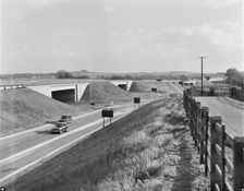 M6 Motorway, Junction 14, M6, Creswell, Stafford, Staffordshire, 13/06/1963. Creator: John Laing plc