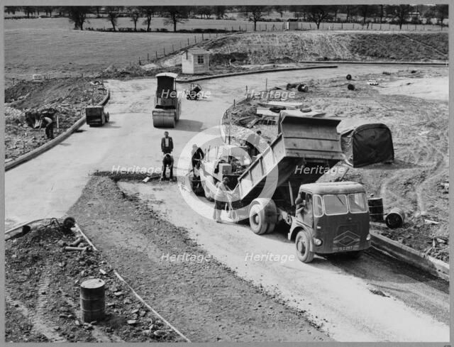 M6 Motorway, Junction 16, Audley Rural, Newcastle-under-Lyme, Staffordshire, 09/05/1963. Creator: John Laing plc.