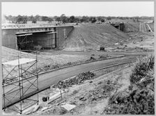 M6 Motorway, Junction 16, M6, Audley Rural, Newcastle-under-Lyme, Staffordshire, 17/06/1963. Creator: John Laing plc