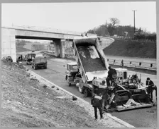 M6 Motorway, Swynnerton, Stafford, Staffordshire, 28/11/1962. Creator: John Laing plc