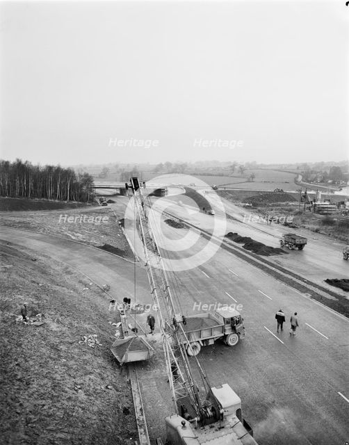 M6 Motorway, Swynnerton, Stafford, Staffordshire, 28/11/1962. Creator: John Laing plc.