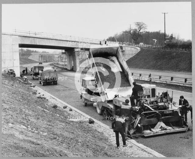 M6 Motorway, Swynnerton, Stafford, Staffordshire, 28/11/1962. Creator: John Laing plc.