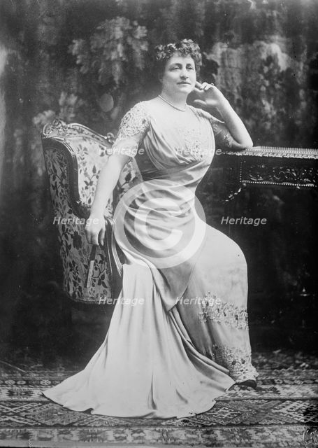 Mme. Marguerite-Durand seated, 1910. Creator: Bain News Service.