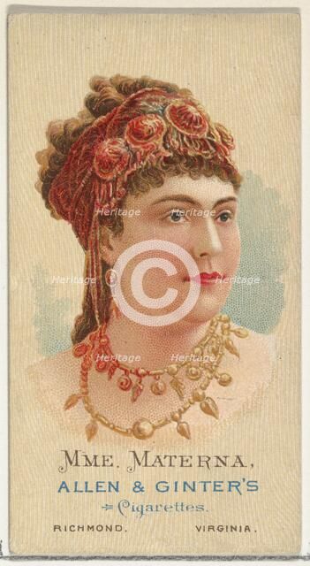 Mme. Materna, from World's Beauties, Series 2 (N27) for Allen & Ginter Cigarettes, 1888., 1888. Creator: Allen & Ginter.