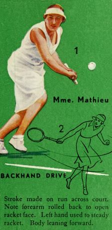 Mme. Mathieu - Backhand Drive c1935. Creator: Unknown