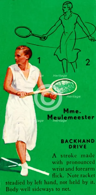 'Mme. Meulemeester - Backhand Drive', c1935. Creator: Unknown.