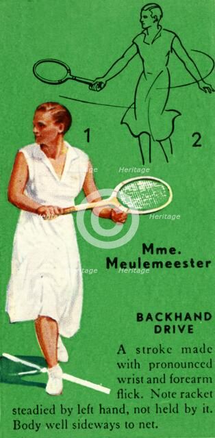'Mme. Meulemeester - Backhand Drive', c1935. Creator: Unknown.