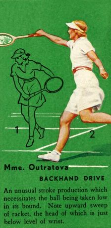 Mme. Outratova - Backhand Drive c1935. Creator: Unknown