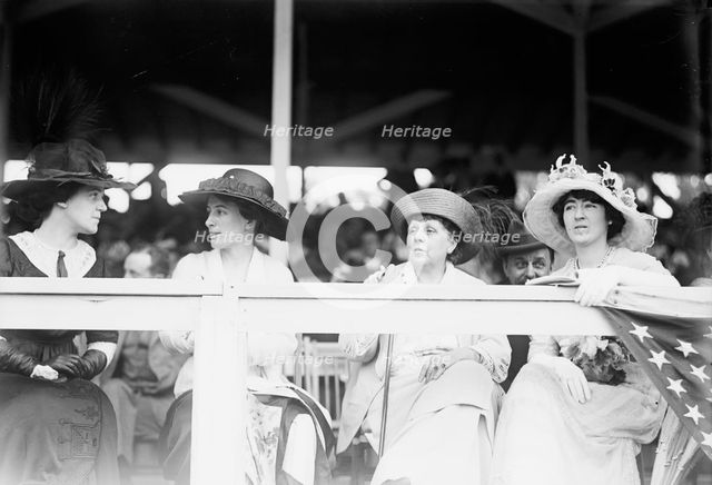 Mme Bakmetieff, Mrs. Truxton Beale; Mrs. Edward Beale McLean; Mme Havenith, Washington DC, 1914. Creator: Harris & Ewing.