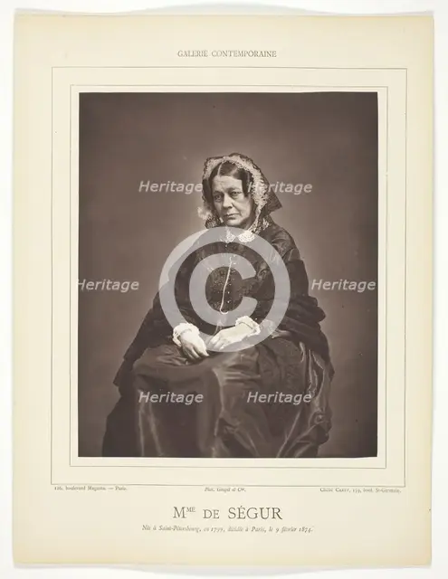 Mme. de Ségur, c. 1874. Creator: Caret Caret.