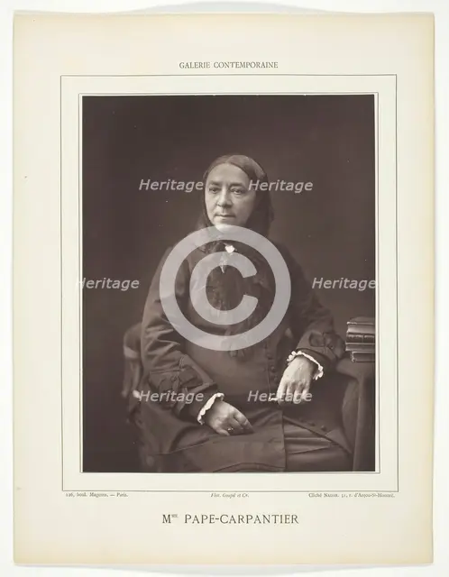 Mme. Pape-Carpantier, 1853/78. Creator: Nadar.